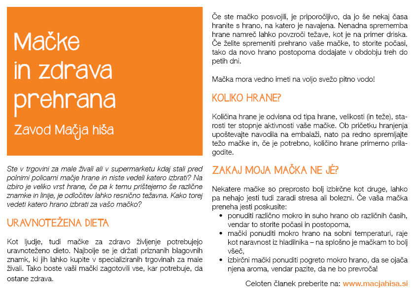 Mačke in zdrava prehrana